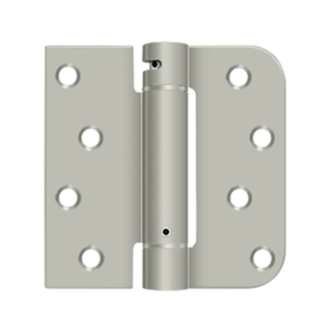 Deltana - 4'' x 4'' x 5/8'' x SQ Spring Hinge, UL Listed - Brushed Nickel