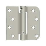 Deltana - 4'' x 4'' x 5/8'' x SQ Spring Hinge, UL Listed - Brushed Nickel
