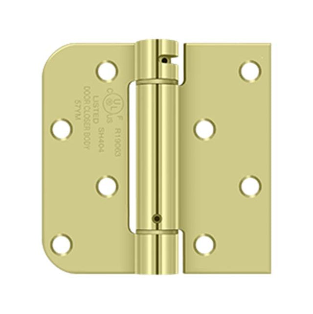 Deltana - 4'' x 4'' x 5/8'' x SQ Spring Hinge, UL Listed - Zinc Dichromate