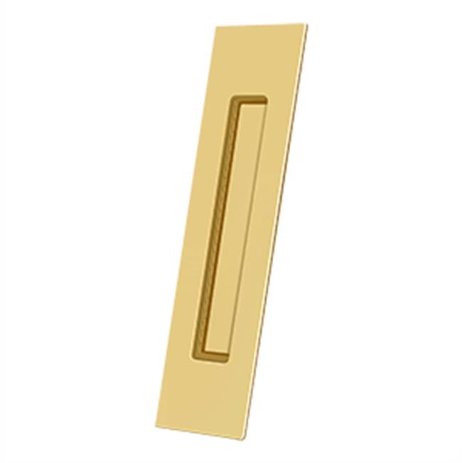 Deltana - Flush Pull, Rectangular, HD, 10'' x 2-1/4'' x 1/2'', Solid Brass - PVD Polished Brass