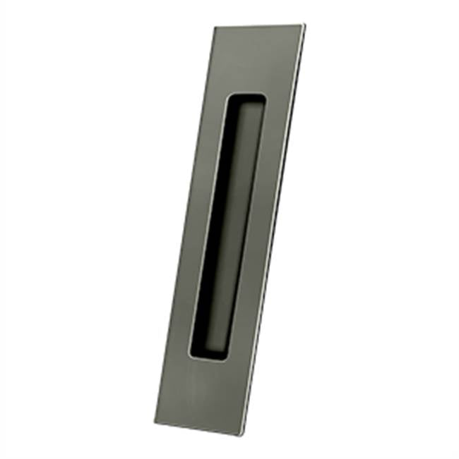 Deltana - Flush Pull, Rectangular, HD, 10'' x 2-1/4'' x 1/2'', Solid Brass - Antique Nickel