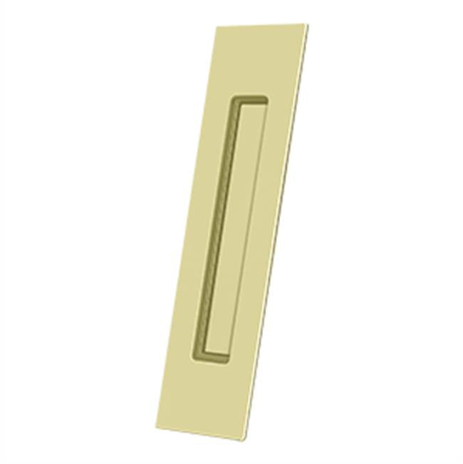 Deltana - Flush Pull, Rectangular, HD, 10'' x 2-1/4'' x 1/2'', Solid Brass - Unlacquered Brass