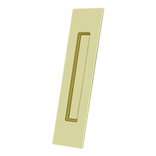 Deltana - Flush Pull, Rectangular, HD, 10'' x 2-1/4'' x 1/2'', Solid Brass - Polished Brass