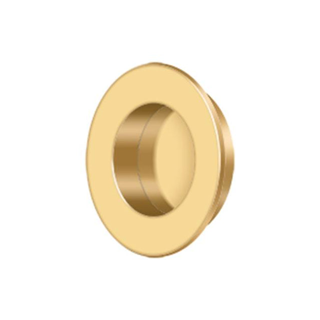 Deltana - Flush Pull, Round, HD, 1-7/8'', Solid Brass - PVD Polished Brass