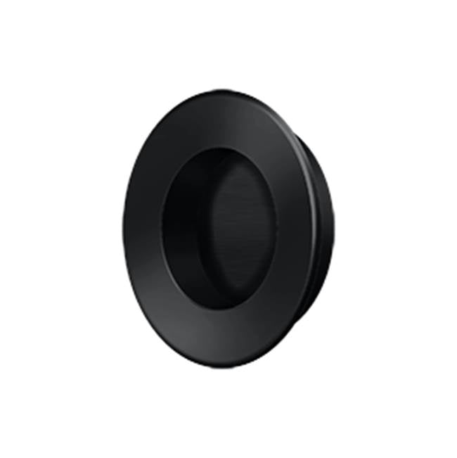 Deltana - Flush Pull, Round, HD, 1-7/8'', Solid Brass - Paint Black
