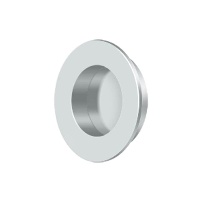 Deltana - Flush Pull, Round, HD, 1-7/8'', Solid Brass - Polished Chrome
