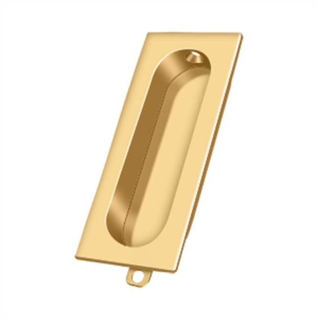 Deltana - Flush Pull, Rectangle, 3-1/8'' x 1-3/8'' x 1/2'' - PVD Polished Brass