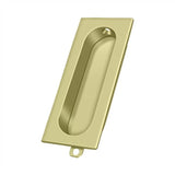 Deltana - Flush Pull, Rectangle, 3-1/8'' x 1-3/8'' x 1/2'' - Unlacquered Brass