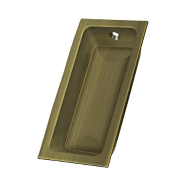 Deltana - Flush Pull, Large, 3-5/8'' x 1-3/4'' x 1/2'' - Antique Brass