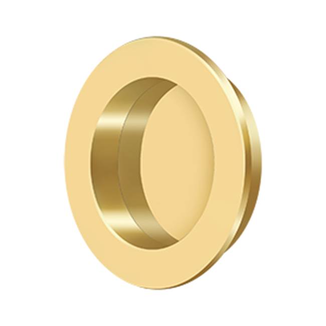 Deltana - Flush Pull , Round, HD, 2-3/8'', Solid Brass - PVD Polished Brass