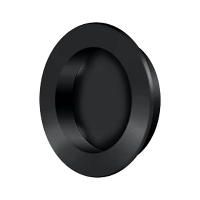 Deltana - Flush Pull , Round, HD, 2-3/8'', Solid Brass - Paint Black