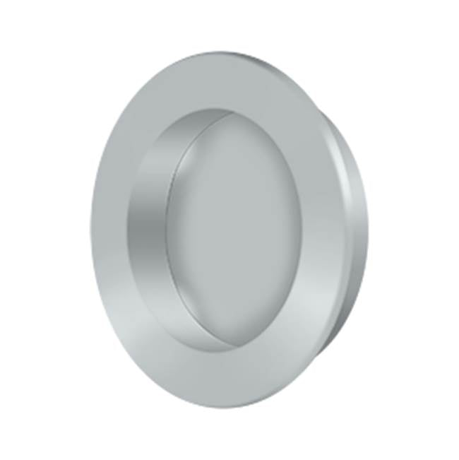 Deltana - Flush Pull , Round, HD, 2-3/8'', Solid Brass - Brushed Chrome