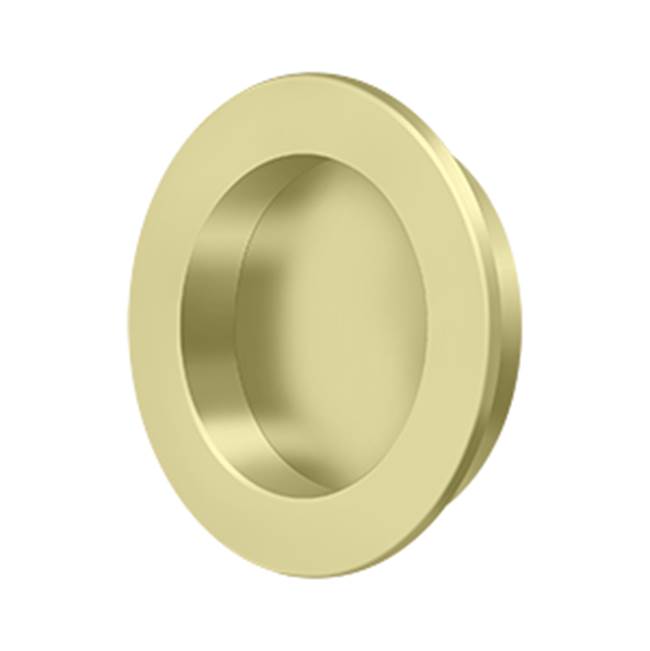 Deltana - Flush Pull , Round, HD, 2-3/8'', Solid Brass - Unlacquered Brass