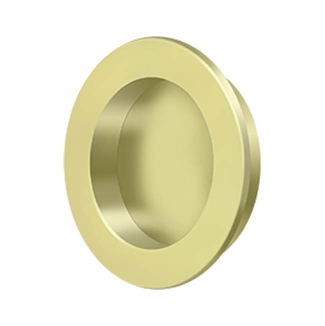 Deltana - Flush Pull , Round, HD, 2-3/8'', Solid Brass - Polished Brass