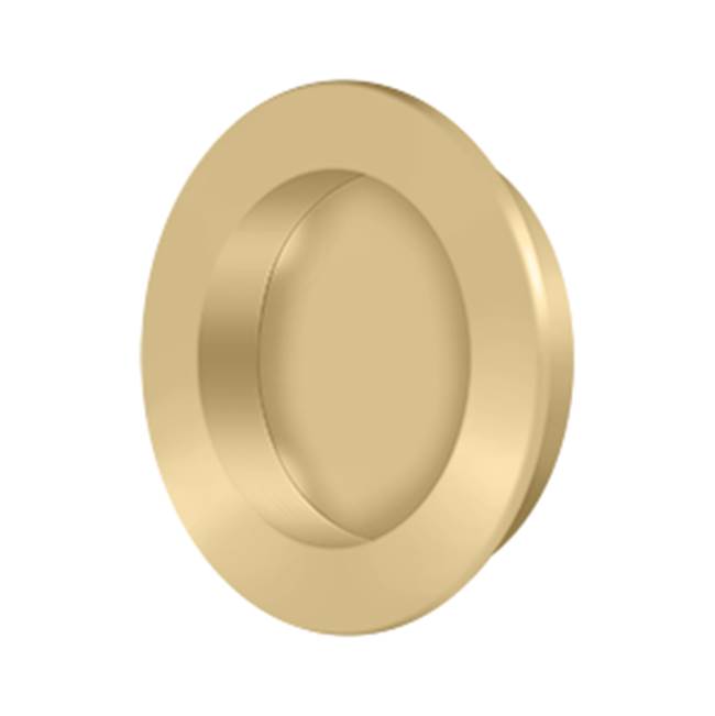 Deltana - Flush Pull , Round, HD, 2-3/8'', Solid Brass - Brushed Brass
