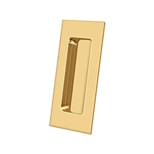 Deltana - Flush Pull, Rectangular, HD, 4'' x 1-7/8'' x 7/16'', Solid Brass - PVD Polished Brass