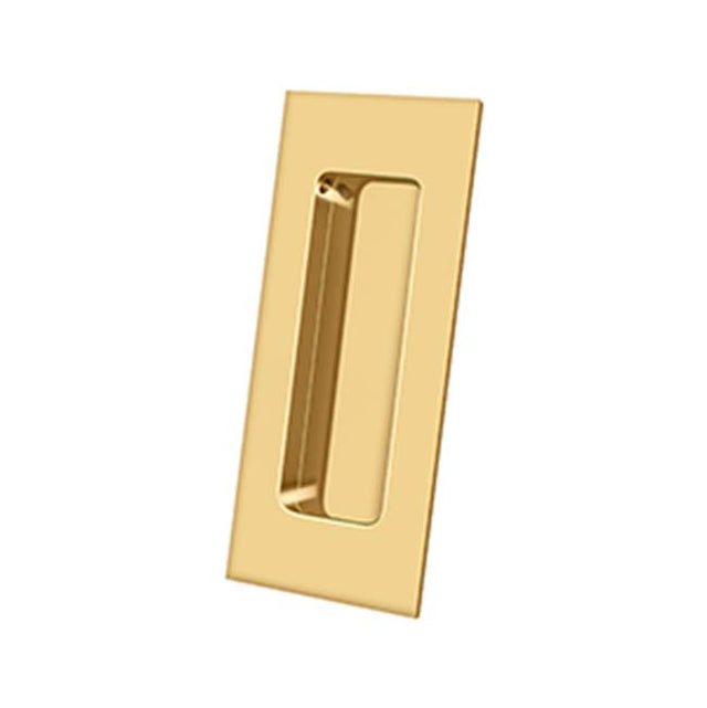 Deltana - Flush Pull, Rectangular, HD, 4'' x 1-7/8'' x 7/16'', Solid Brass - PVD Polished Brass