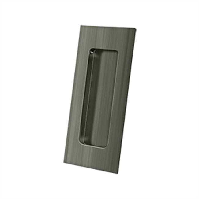 Deltana - Flush Pull, Rectangular, HD, 4'' x 1-7/8'' x 7/16'', Solid Brass - Antique Nickel