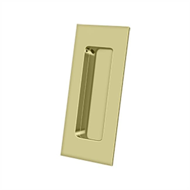 Deltana - Flush Pull, Rectangular, HD, 4'' x 1-7/8'' x 7/16'', Solid Brass - Unlacquered Brass