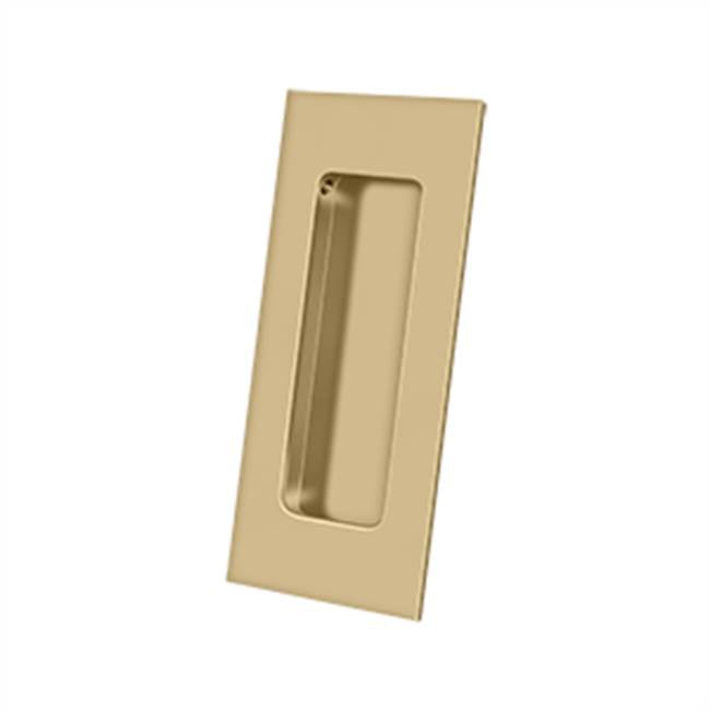Deltana - Flush Pull, Rectangular, HD, 4'' x 1-7/8'' x 7/16'', Solid Brass - Brushed Brass