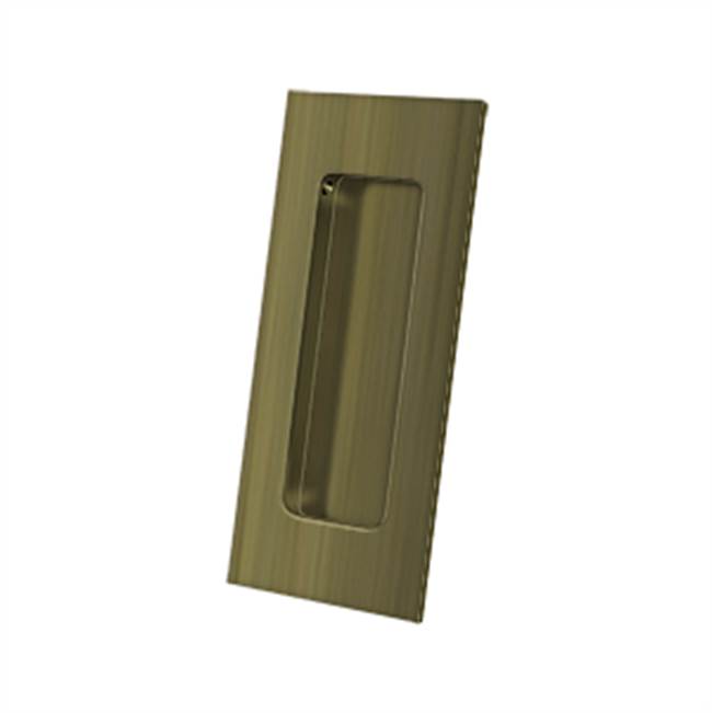 Deltana - Flush Pull, Rectangular, HD, 4'' x 1-7/8'' x 7/16'', Solid Brass - Antique Brass