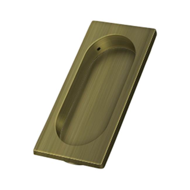 Deltana - Flush Pull, Large, 3-7/8'' x 1-5/8'' x 3/8'' - Antique Brass