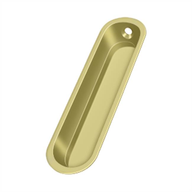 Deltana - Flush Pull, 4'' x 1'' x 1/2'' - Polished Brass