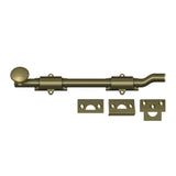 Deltana - 10'' Surface Bolt w/ Off-set, HD - Antique Brass