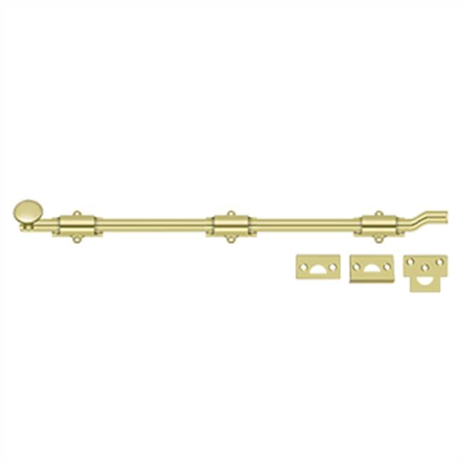 Deltana - 18'' Surface Bolt w/ Off-set, HD - Polished Brass