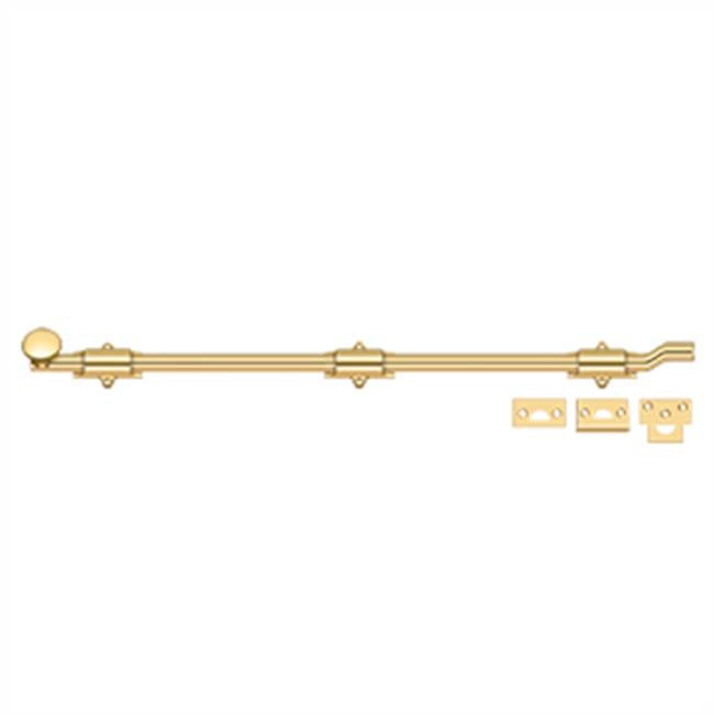 Deltana - 26'' Surface Bolt w/ Off-set, HD - PVD Polished Brass