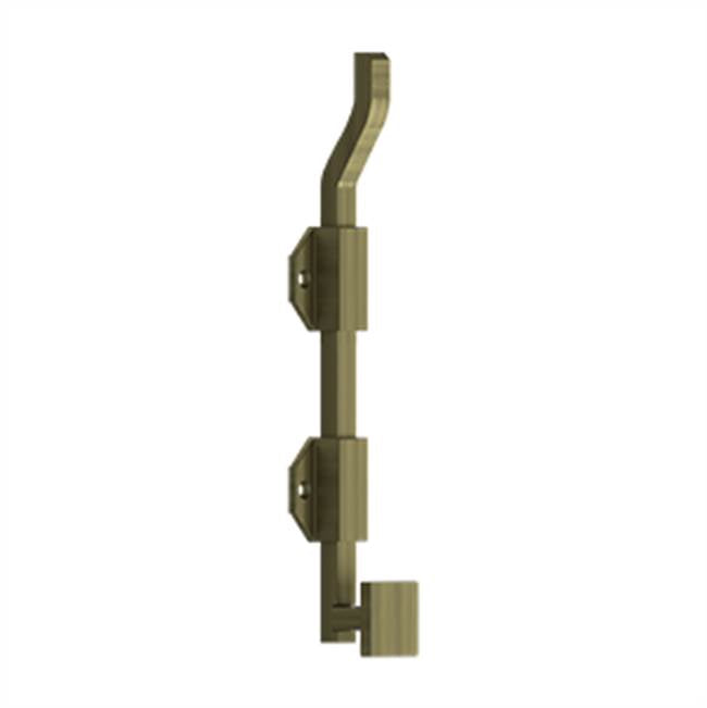 Deltana - 10'' Modern Offset Surface Bolt, HD, Solid Brass - Antique Brass