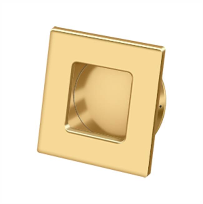 Deltana - Flush Pull, Square, HD, 2-3/4'' x 2-3/4'', Solid Brass - PVD Polished Brass
