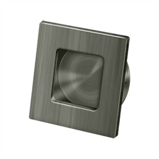 Deltana - Flush Pull, Square, HD, 2-3/4'' x 2-3/4'', Solid Brass - Antique Nickel