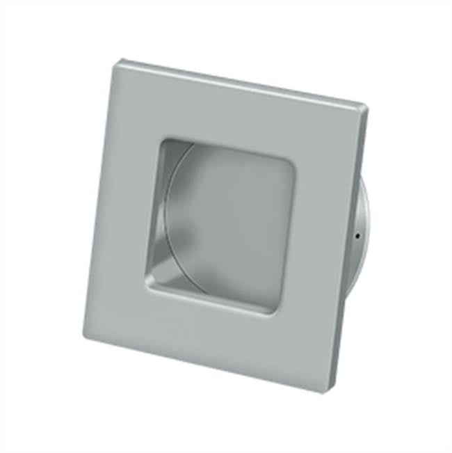 Deltana - Flush Pull, Square, HD, 2-3/4'' x 2-3/4'', Solid Brass - Brushed Chrome