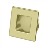 Deltana - Flush Pull, Square, HD, 2-3/4'' x 2-3/4'', Solid Brass - Unlacquered Brass