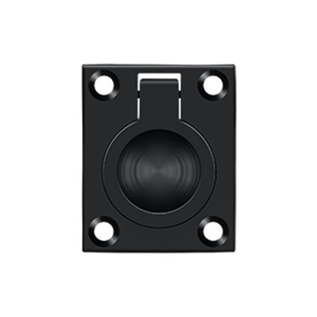 Deltana - Flush Ring Pull, 1-3/4'' x 1-3/8'' - Paint Black