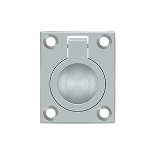 Deltana - Flush Ring Pull, 1-3/4'' x 1-3/8'' - Brushed Chrome