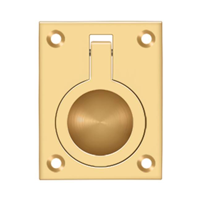 Deltana - Flush Ring Pull, 2-1/2'' x 1-7/8'' - PVD Polished Brass