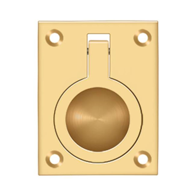 Deltana - Flush Ring Pull, 2-1/2'' x 1-7/8'' - PVD Polished Brass