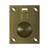 Deltana - Flush Ring Pull, 2-1/2'' x 1-7/8'' - Antique Brass