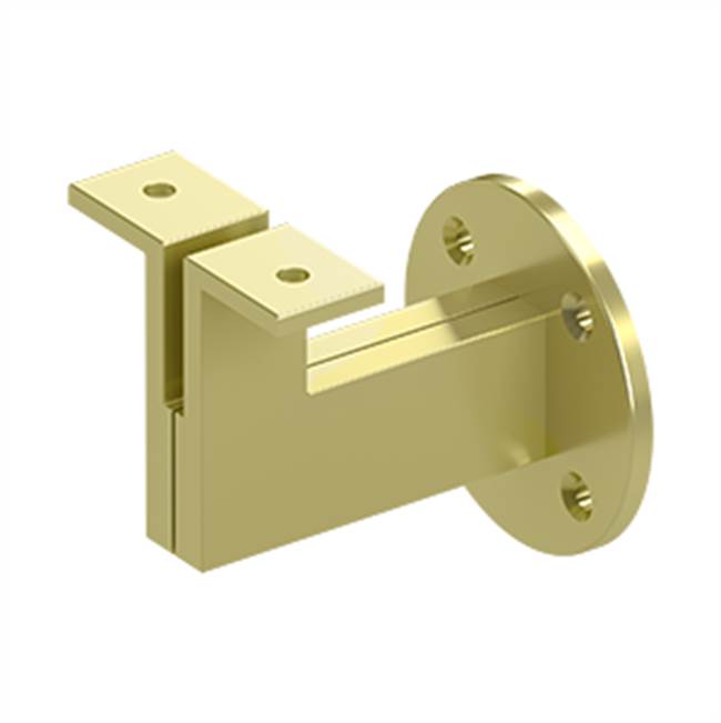 Deltana - Modern Handrail Bracket, 3-1/4'' Projection, Heavy Duty - Polished Brass