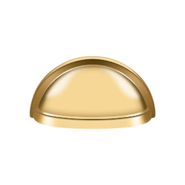 Deltana - Oval Shell Handle Pull 3-1/2'' - PVD Polished Brass