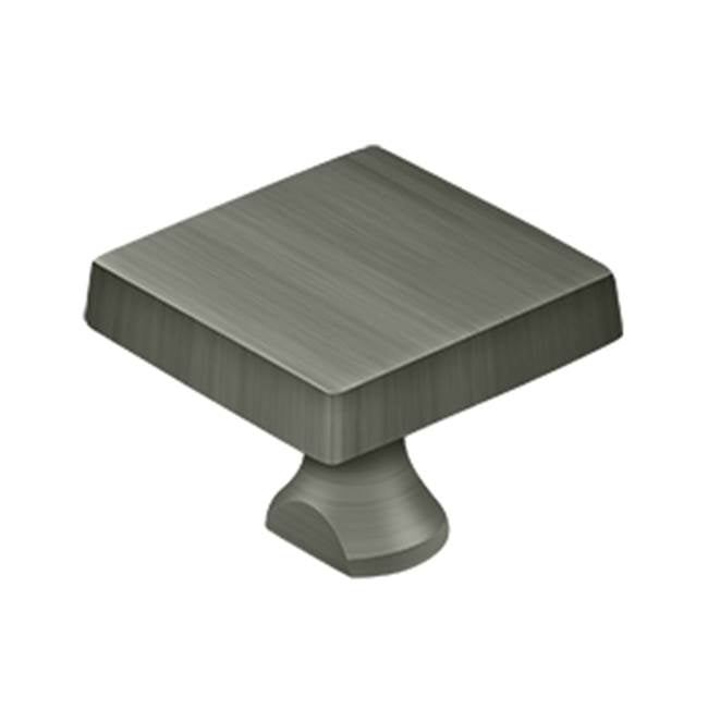 Deltana - Solid Brass Square Knob For HD Bolt - Antique Nickel