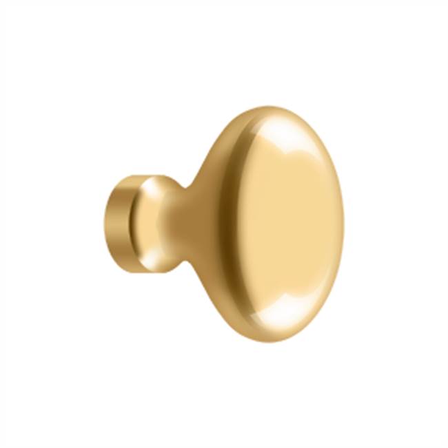 Deltana - Knob, Oval/Egg Shape - PVD Polished Brass