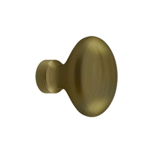 Deltana - Knob, Oval/Egg Shape - Antique Brass