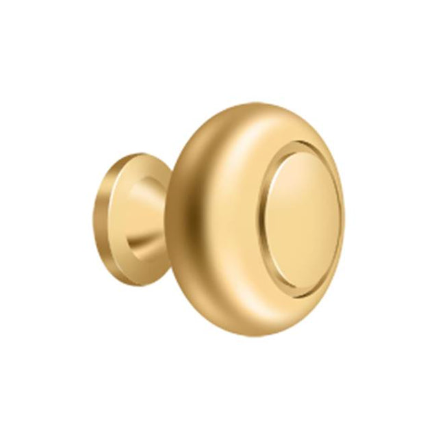 Deltana - Knob Round w/ Groove - PVD Polished Brass