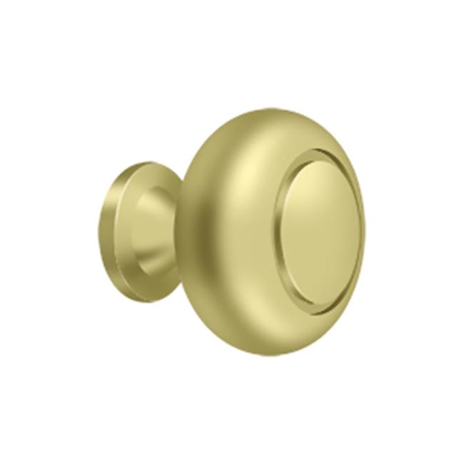Deltana - Knob Round w/ Groove - Polished Brass
