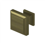 Deltana - Square Knob, Decorative, 1-3/16'' x 1-3/16'' - Antique Brass