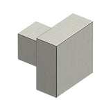 Deltana - MODERN SQUARE KNOB, 1-1/4'' x 1-1/4'', SOLID BRASS - Brushed Nickel