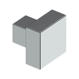 Deltana - MODERN SQUARE KNOB, 1-1/4'' x 1-1/4'', SOLID BRASS - Polished Chrome